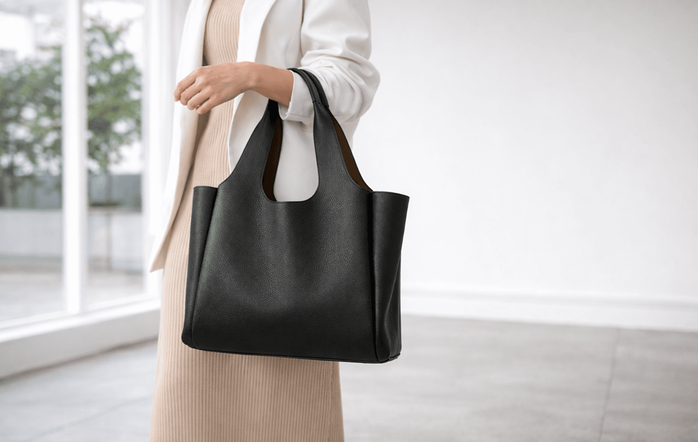 Geantă damă piele naturală model Shopper Lux